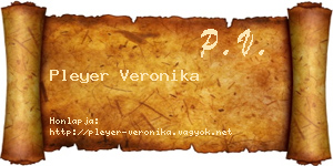 Pleyer Veronika névjegykártya